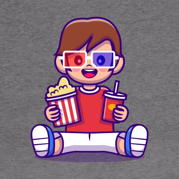 Cute Boy Holding Popcorn And Drink by Catalyst Labs